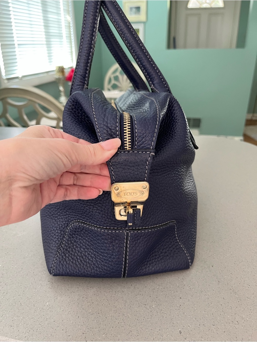 Tod's Blue Leather Handbag - Picture 4 of 15